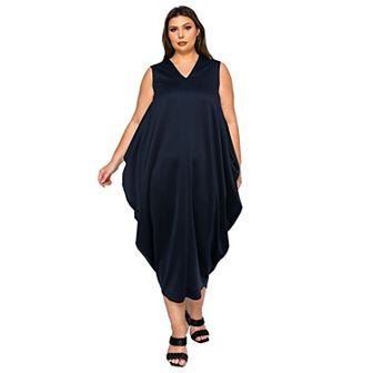 Plus Size Clover Sleeveless Bubble Hem Dress