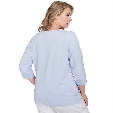 Hearts of Palm Plus Size Making Waves Pineapple Print Top