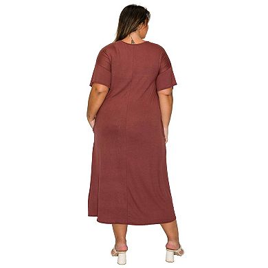 Plus Size Olivia Pocket Midi Dress