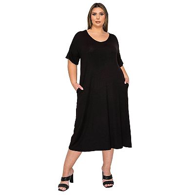 L I V D Women's Plus Size Olivia Pocket Midi Dress