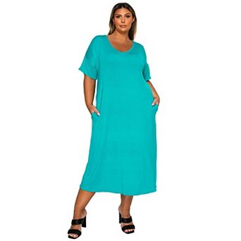 Plus Size Olivia Pocket Midi Dress