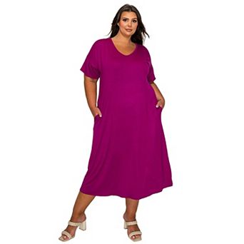 Plus Size Olivia Pocket Midi Dress