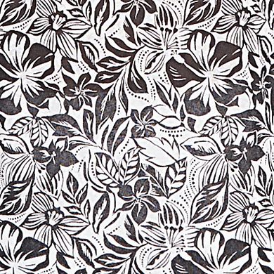 Hearts of Palm Plus Size In Black & White Floral Print Ruffle Top