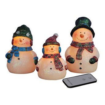 Fitz & Floyd Set of 3 Snowman LED Wax Candles
