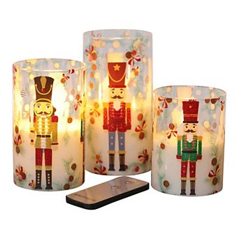Fitz & Floyd Nutcracker LED WaxCandle Set of 3