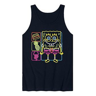 Men's SpongeBob SquarePants Neon Icons Graphic Tank Top