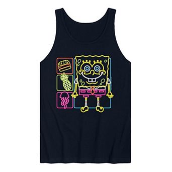 Men's SpongeBob SquarePants Neon Icons Graphic Tank Top
