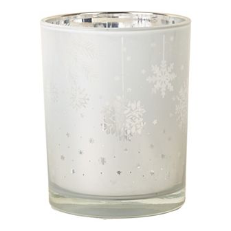 White Snowflake Decorative Votive Candleholder