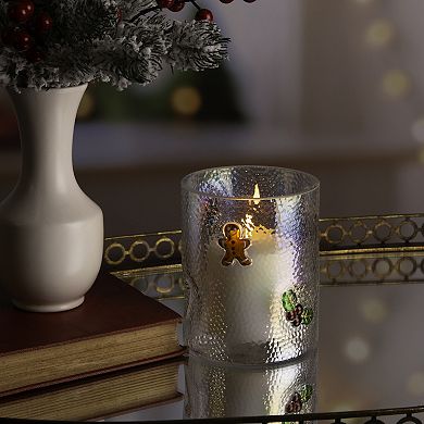 Holiday Embossed Glass Votive Decorative Candle Holder