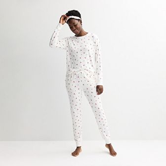 Women's Sonoma Goods For Life® 3 pc Pajama Top, Pajama Bottoms & Headband Set