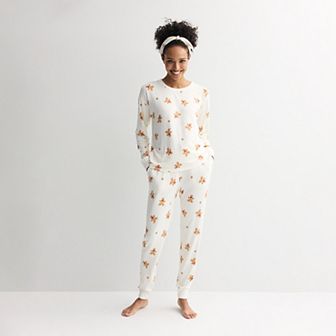 Women's Sonoma Goods For Life® 3 pc Pajama Top, Pajama Bottoms & Headband Set