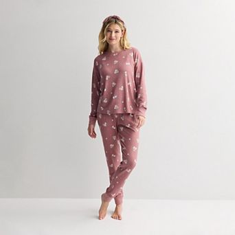 Women's Sonoma Goods For Life® 3 pc Pajama Top, Pajama Bottoms & Headband Set
