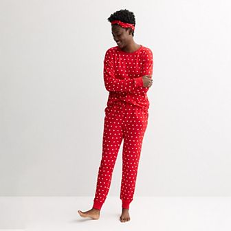 Women's Sonoma Goods For Life® 3 pc Pajama Top, Pajama Bottoms & Headband Set