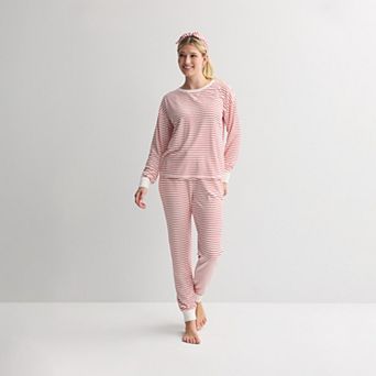 Women's Sonoma Goods For Life® 3 pc Pajama Top, Pajama Bottoms & Headband Set