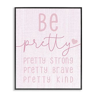 Stupell Home Decor Be Pretty Strong Brave Kind Kids Motivational Framed Giclee Wall Art
