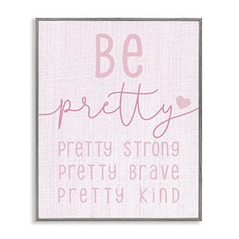 Stupell Home Decor Be Pretty Strong Brave Kind Kids Motivational Framed Giclee Wall Art