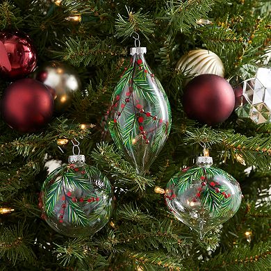 Studio 66 Garland Christmas Ornament 3-piece Set with Pine Design