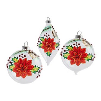 Studio 66 Holiday Bouquet Christmas Ornament Set of 3
