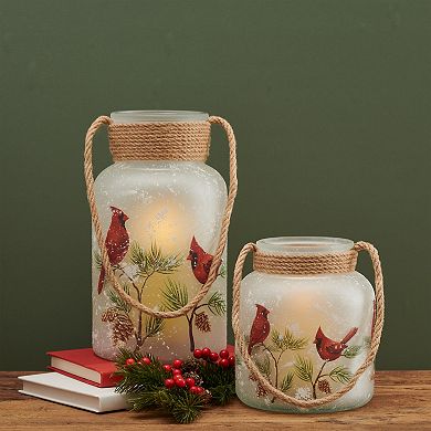 Studio 66 Tall Cardinal Lantern with Rope Handle