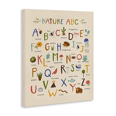 Stupell Home Decor Nature ABC Animal Illustrations Canvas Wall Art