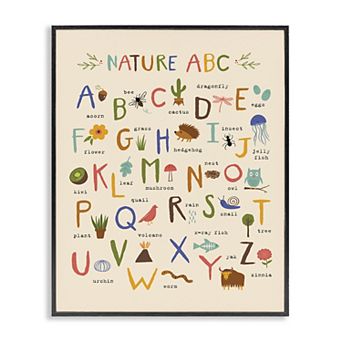 Stupell Home Decor Adorable Animal Illustrations ABC Framed Wall Art