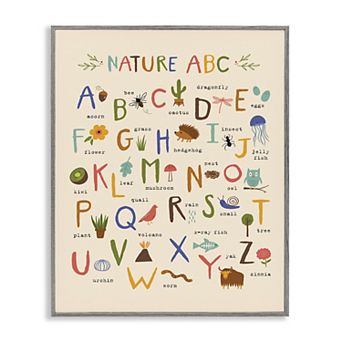 Stupell Home Decor Adorable Animal Illustrations ABC Framed Wall Art