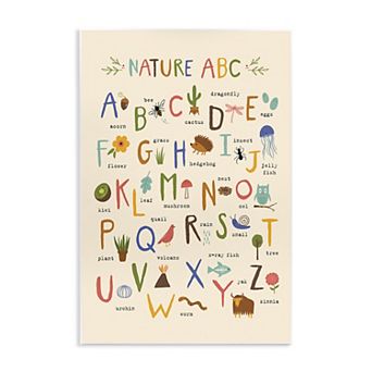 Stupell Home Decor Nature ABC Adorable Animal Plaque Wall Art