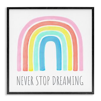 Stupell Home Decor Never Stop Dreaming Children's Framed Wall Art