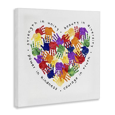 Stupell Home Decor Handprint Heart Canvas Wall Art