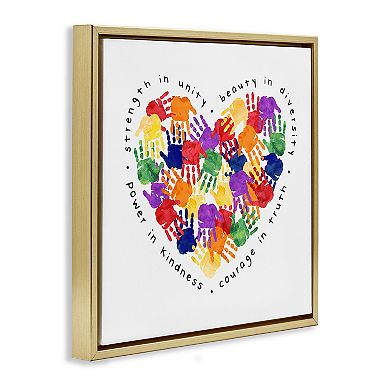 Stupell Home Decor Handprint Heart Framed Canvas Wall Art