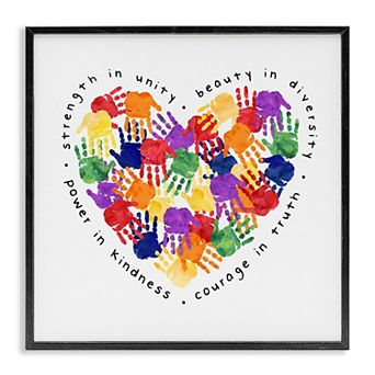 Stupell Home Decor Handprint Heart Framed Wall Art