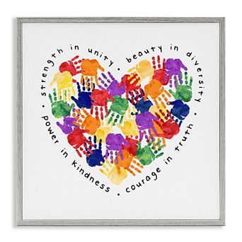 Stupell Home Decor Handprint Heart Framed Wall Art