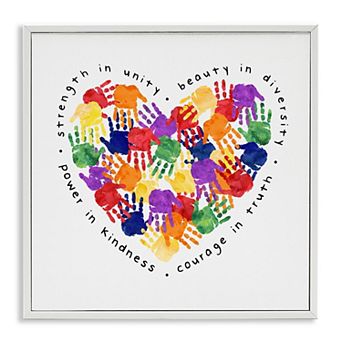 Stupell Home Decor Handprint Heart Framed Wall Art