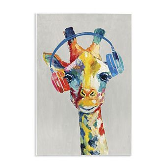 Stupell Home Decor Giraffe Headphone Portrait Plaque Wall Art