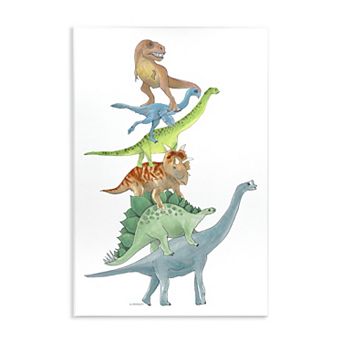 Stupell Home Decor Stacked Dinosaurs Plaque Wall Art