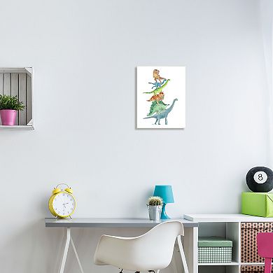 Stupell Home Decor Stacked Dinosaurs Plaque Wall Art