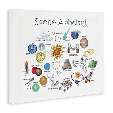 Stupell Home Decor Space Alphabet Canvas Wall Art