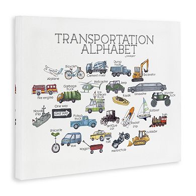 Stupell Home Decor Transportation Alphabet Canvas Wall Art