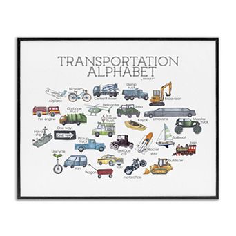 Stupell Home Decor Educational Vehicles Cars Framed Giclee Wall Art