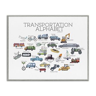 Stupell Home Decor Educational Vehicles Cars Framed Giclee Wall Art