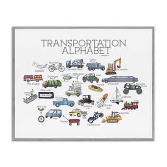 Stupell Home Decor Educational Vehicles Cars Framed Giclee Wall Art