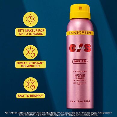 Mini On 'Til Dawn Mattifying Sunscreen Makeup Setting Spray SPF 28