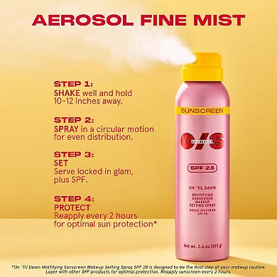 Mini On 'Til Dawn Mattifying Sunscreen Makeup Setting Spray SPF 28