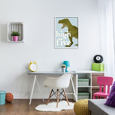 Stupell Home Decor Roaring Dinosaur T-Rex Kids Typography Framed Wall Art