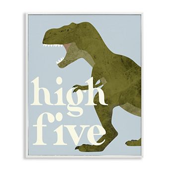 Stupell Home Decor Roaring Dinosaur T-Rex Kids Typography Framed Wall Art