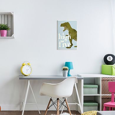 Stupell Home Decor Roaring Dinosaur T-Rex Kids Typography Plaque Wall Art