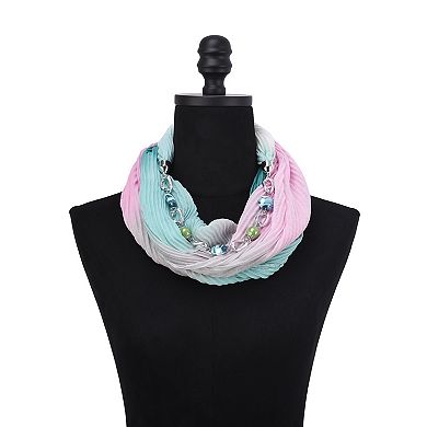 Mellow World Gradient Color Infinity Scarf With Necklace