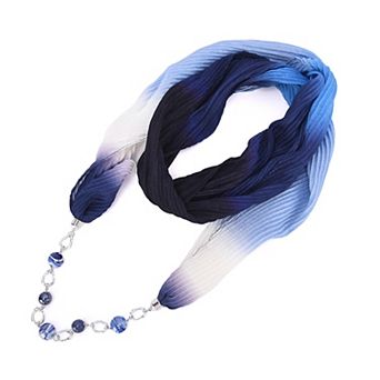 Mellow World Gradient Color Infinity Scarf With Necklace