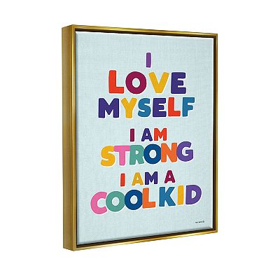 Stupell Home Decor Self-Esteem Phrases Framed Canvas Wall Art