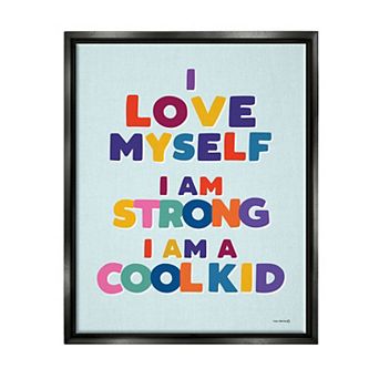 Stupell Home Decor Self-Esteem Phrases Framed Canvas Wall Art